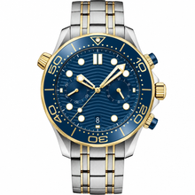 Two-Tone Diver Chronograph Watch Blue 44mm