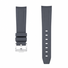 20mm Gray Rubber Watch Strap with Metal Buckle