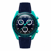 Watch with Dark Blue Suede Strap