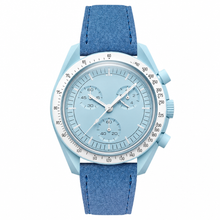 Light Blue Watch with Blue Suede Strap