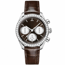 Chronograph Watch Brown Dial with Leather Strap 38mm