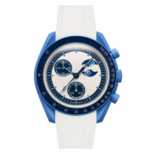 Casual Blue and White Strap Watch