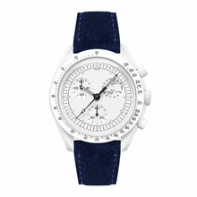 Dress Watch with Dark Blue Suede Strap