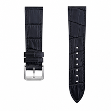 Black Embossed Leather Watch Strap 20mm