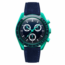 Watch with Blue Suede Strap