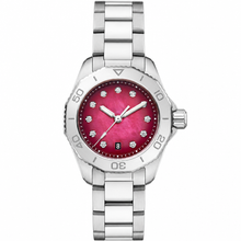 Sporty Watch with Red Dial and Stainless Steel Bracelet 30mm