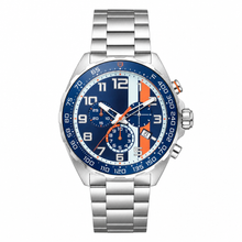 Sporty Chronograph Watch with Blue Dial