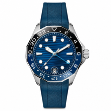 Blue Dial Sport Watch with Rubber Strap